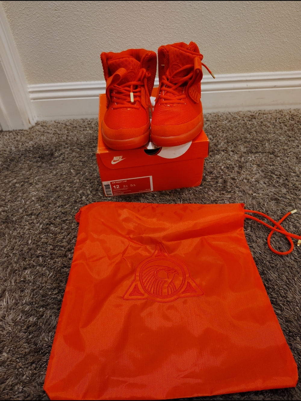 "Yeezy Nike All-Red High-Top Athletic Sneaker - Picture 4 of 6